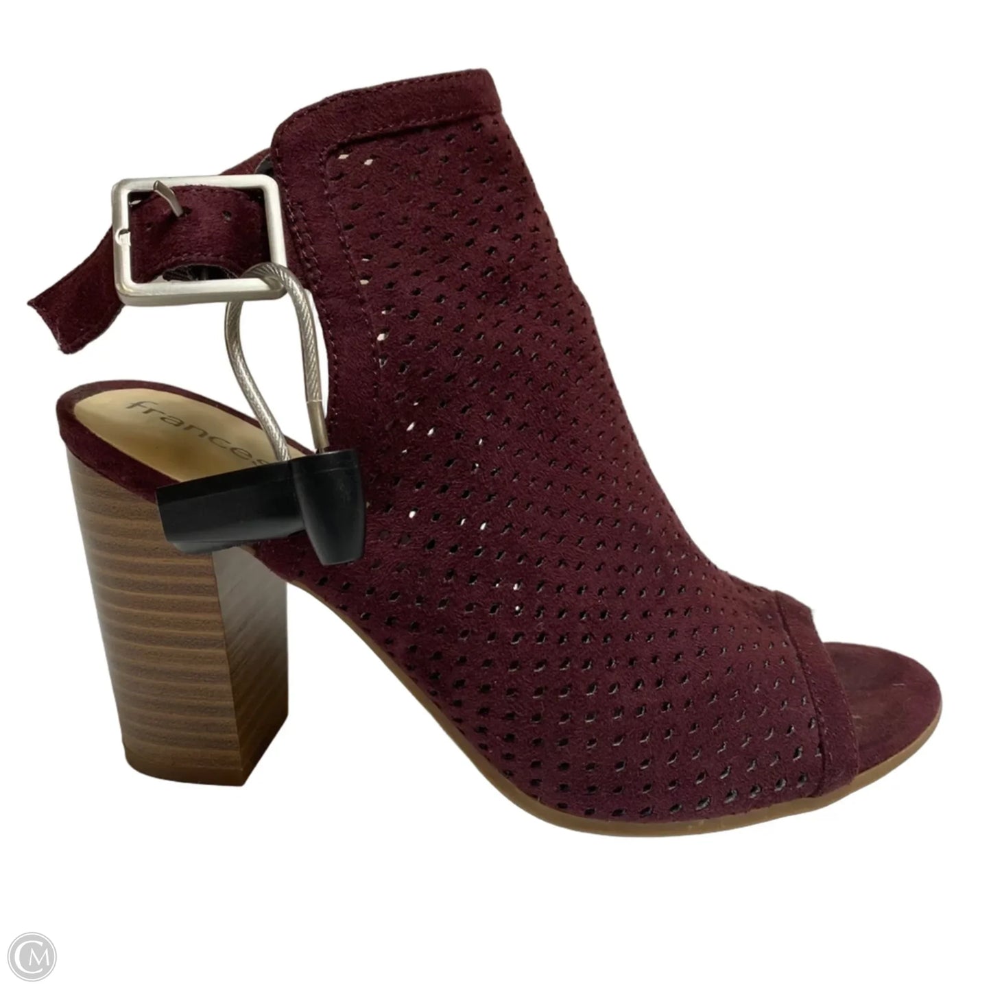 Sandals Heels Block By Francesca's In Maroon, Size: 6