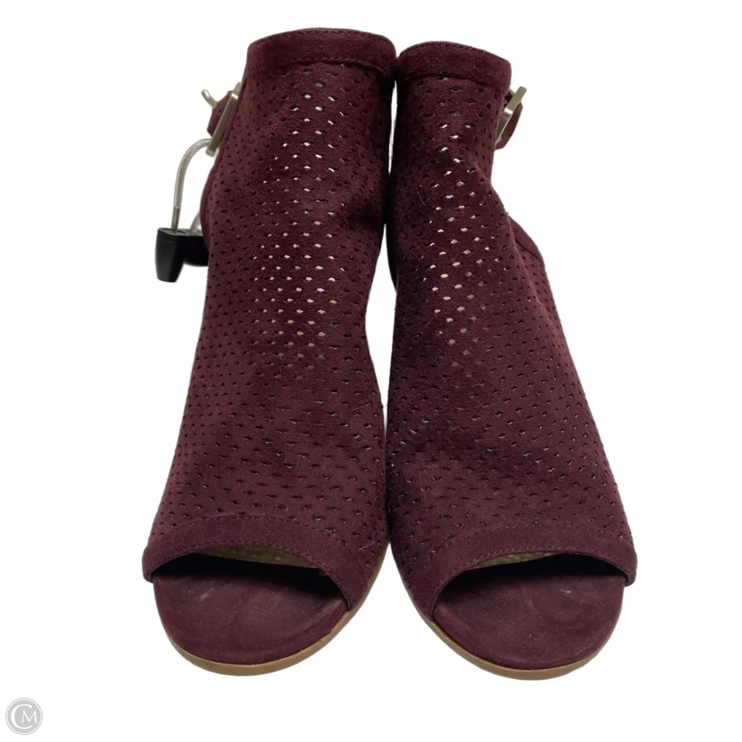 Sandals Heels Block By Francesca's In Maroon, Size: 6