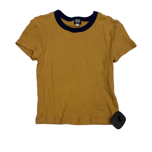 Brown Top Short Sleeve Basic Bdg, Size S