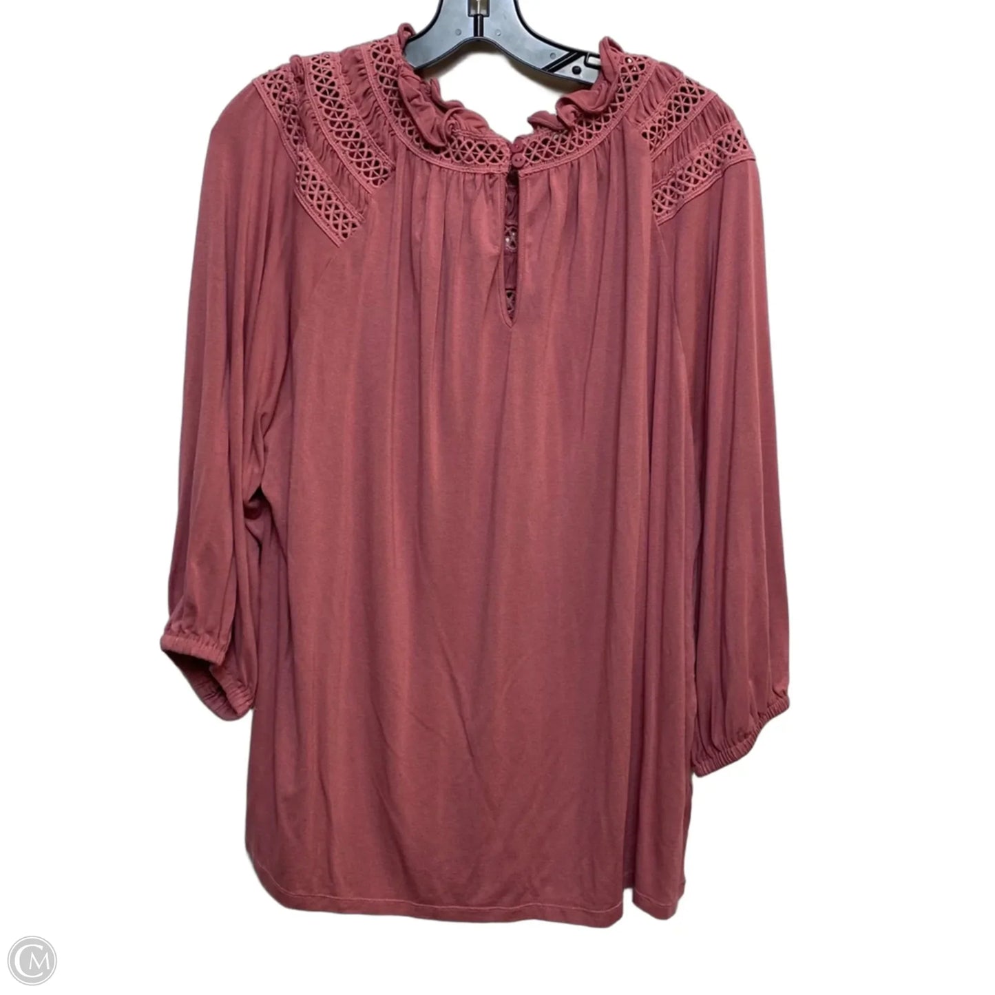 Top Long Sleeve By Cupio In Pink, Size: 2x