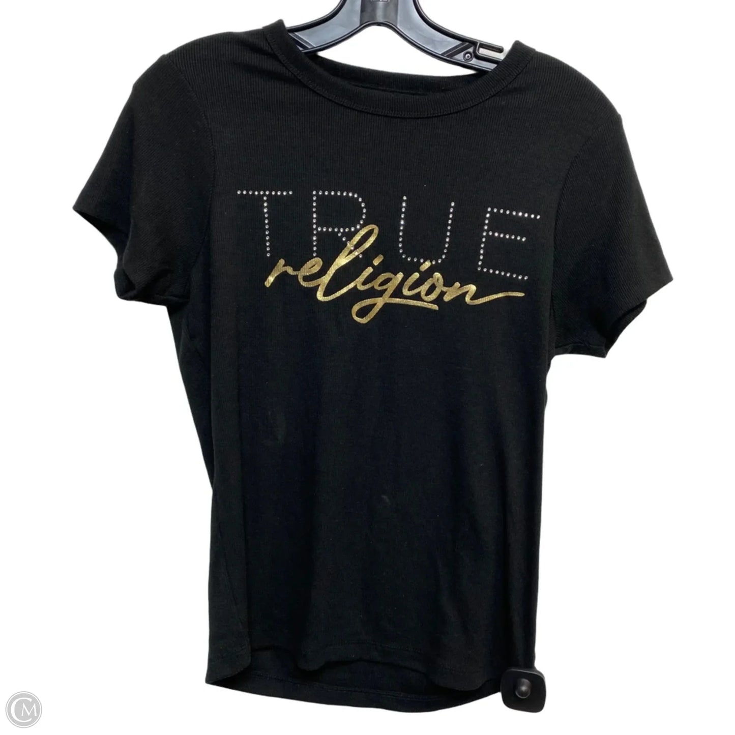 Top Short Sleeve Designer By True Religion In Black, Size: M