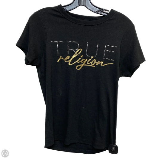 Top Short Sleeve Designer By True Religion In Black, Size: M