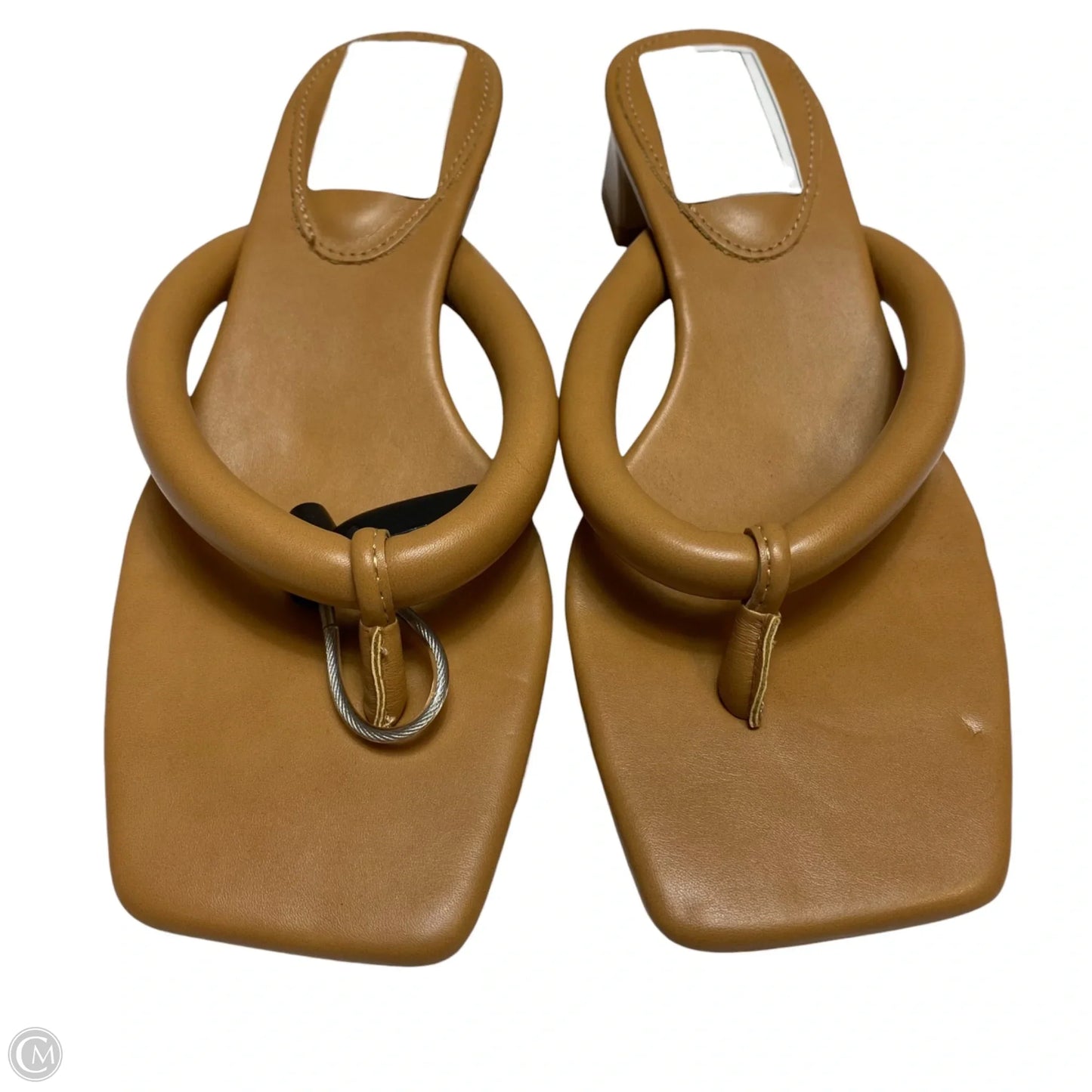 Sandals Heels Kitten By Clothes Mentor In Tan, Size: 6