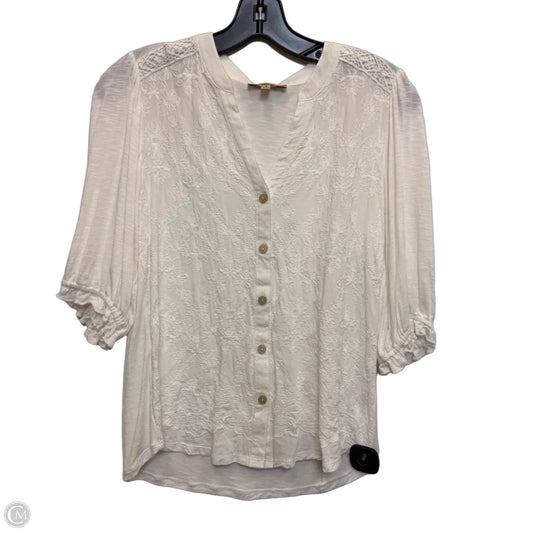 Top Short Sleeve By Democracy In Cream, Size: S