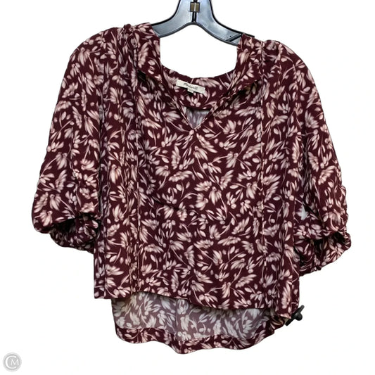 Top Short Sleeve By Madewell In Cream & Red, Size: Xs