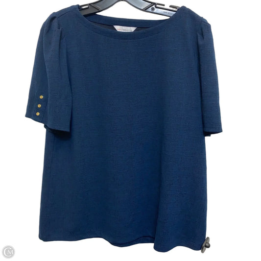 Top Short Sleeve By Liz Claiborne In Navy, Size: L