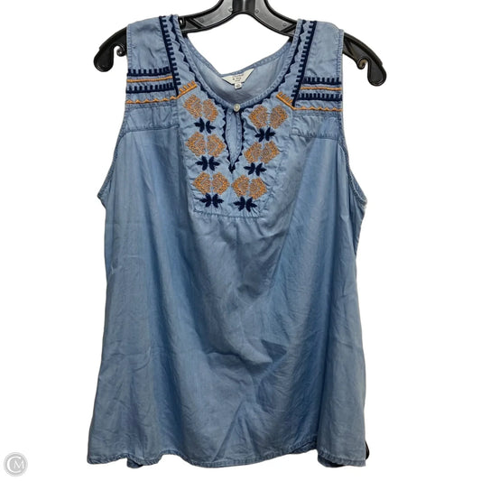 Top Sleeveless By Crown And Ivy In Blue, Size: 2x