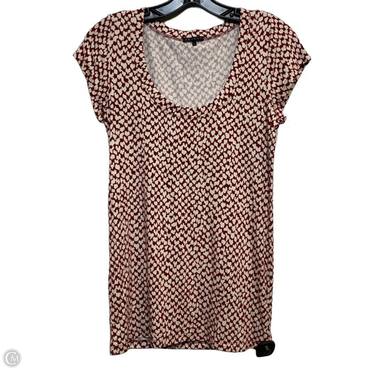 Top Short Sleeve By Theory In Red & White, Size: L