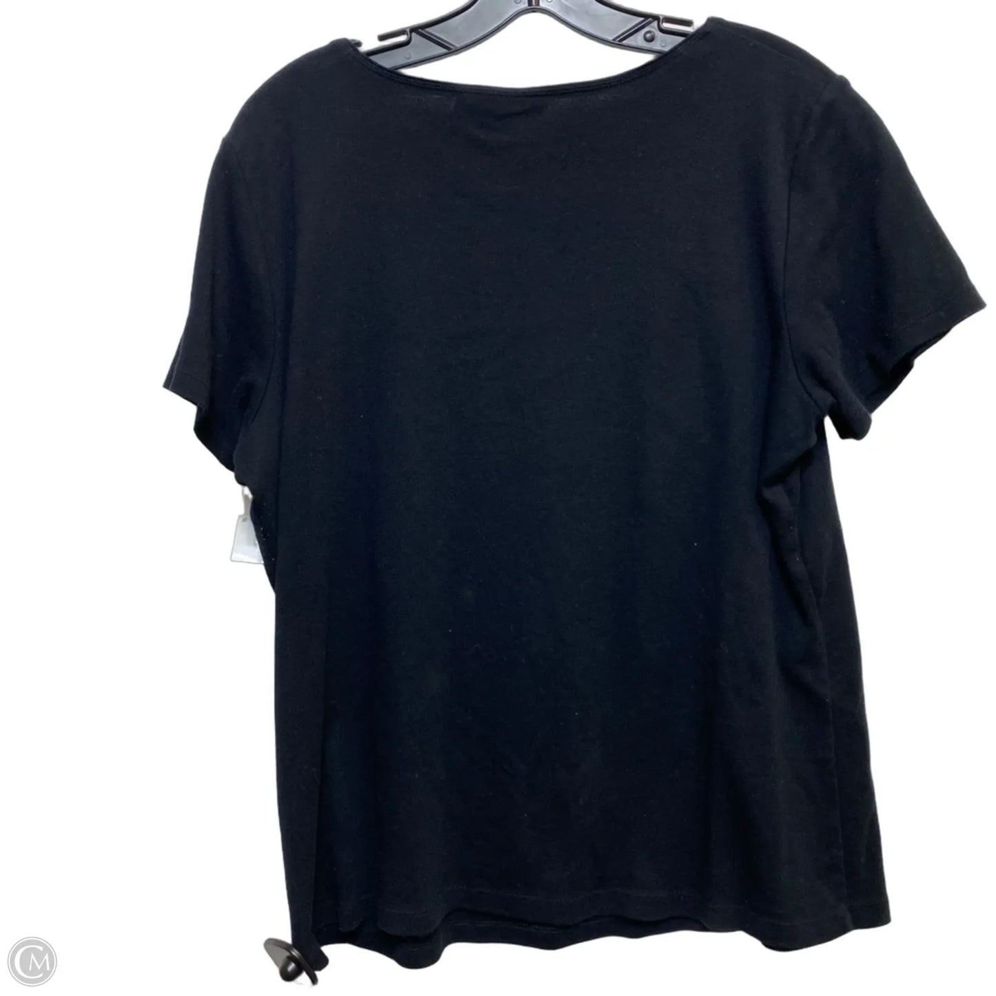 Top Short Sleeve By Karen Scott In Black, Size: Xl