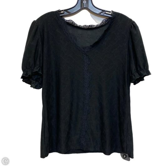 Top Short Sleeve By Shein In Black, Size: M