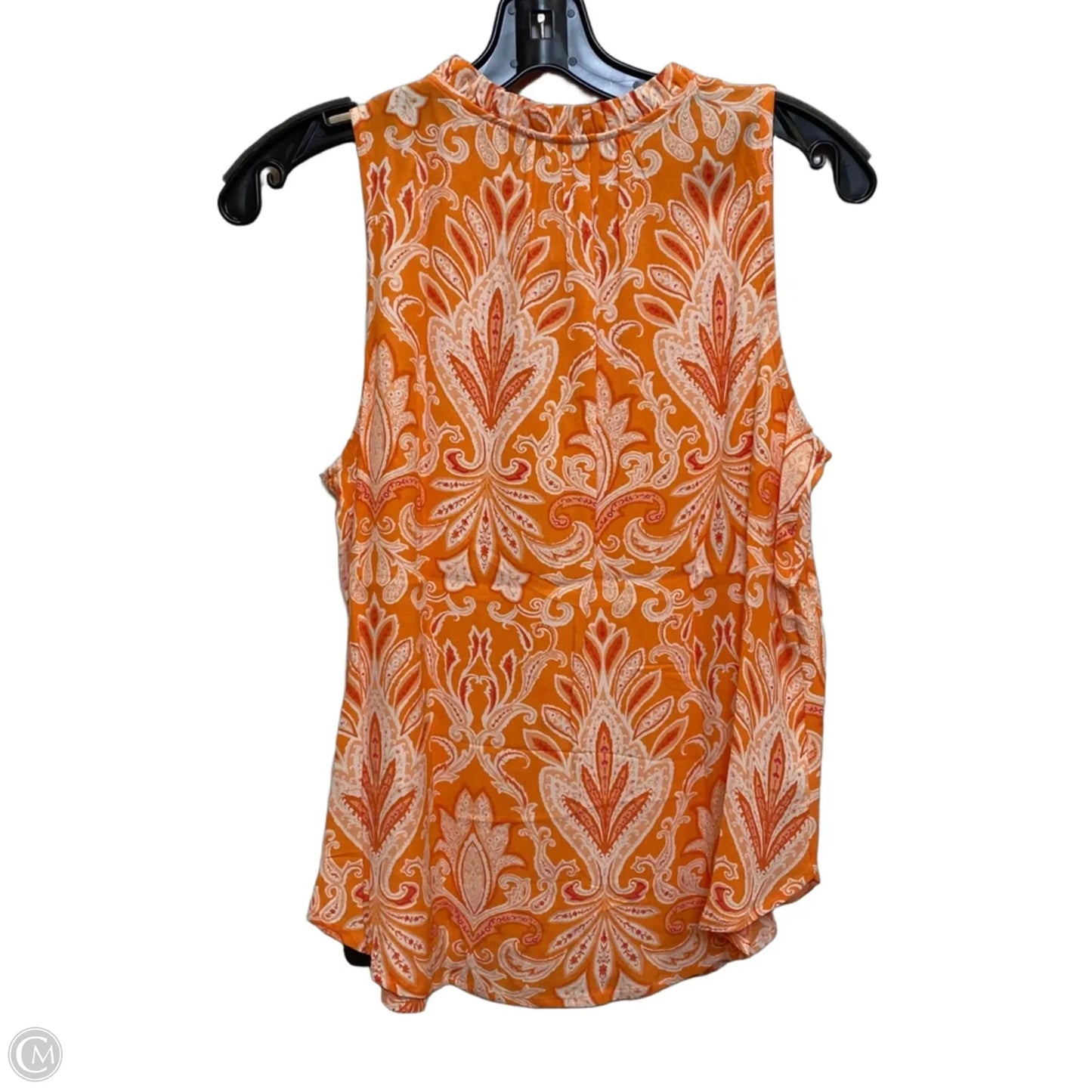 Top Sleeveless By Loft In Orange & White, Size: Xs