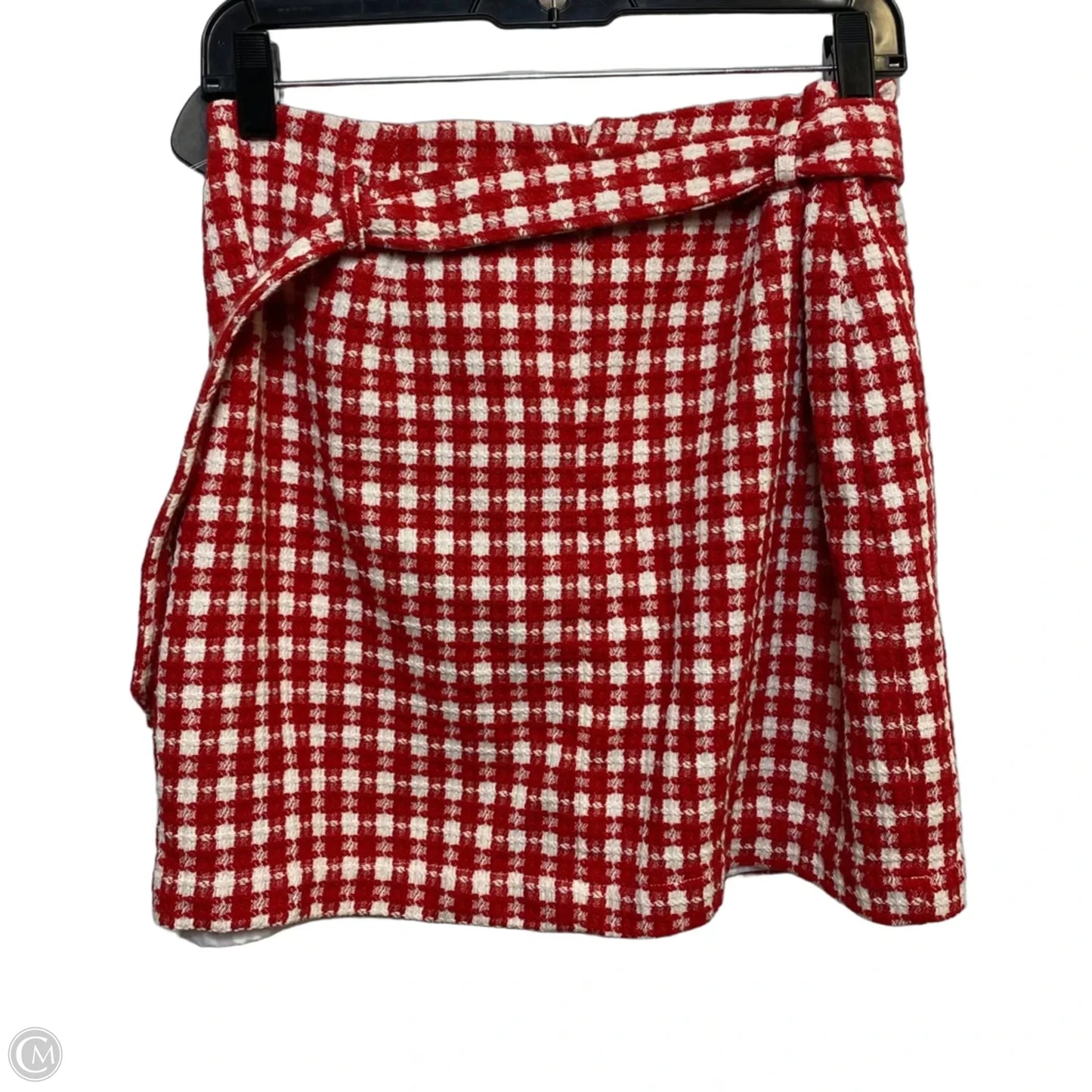 Skirt Mini & Short By Fabrik In Red & White, Size: L