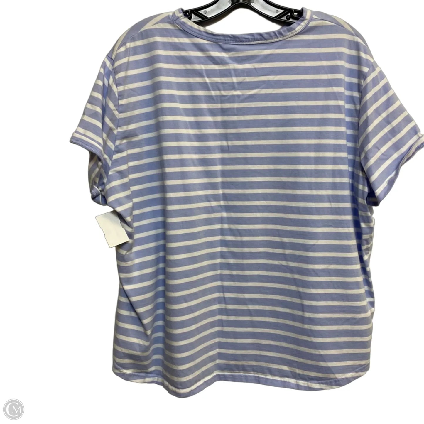 Top Short Sleeve By Cme In Blue & White, Size: Xxl