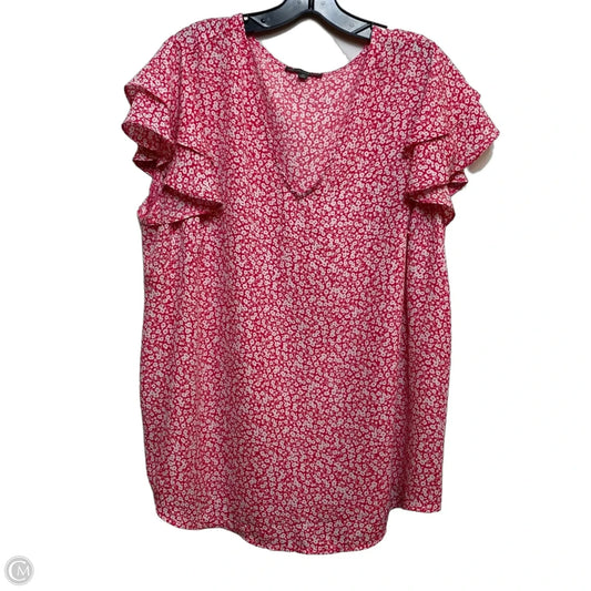 Top Sleeveless By Adrianna Papell In Pink & White, Size: 2x