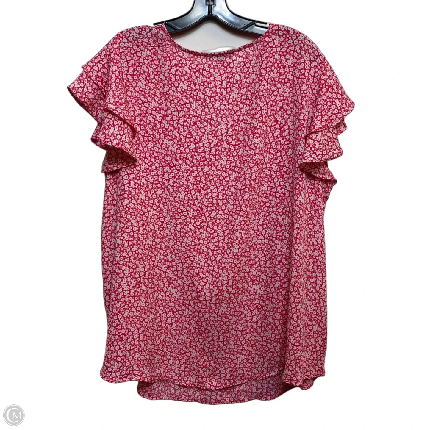 Top Sleeveless By Adrianna Papell In Pink & White, Size: 2x