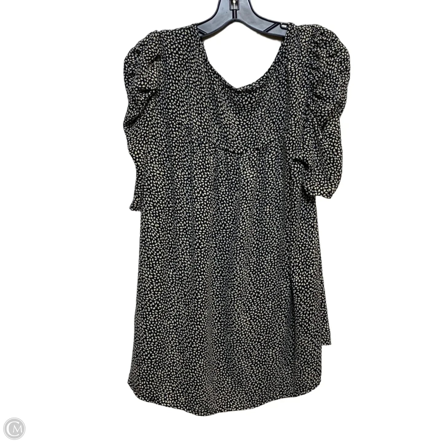 Top Short Sleeve By Blousology In Black & Cream, Size: 2x
