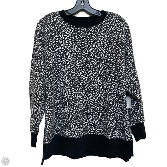 Sweatshirt Crewneck By Crown And Ivy In Black & White, Size: S