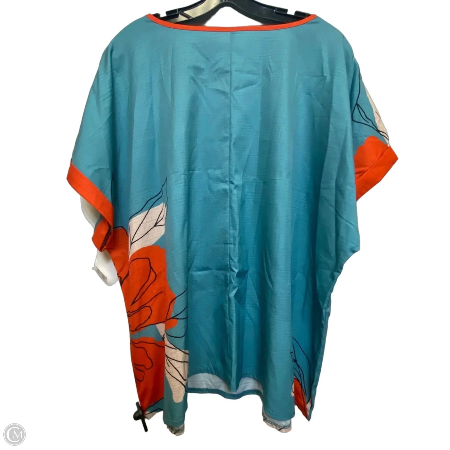 Top Short Sleeve By Shein In Blue & Orange, Size: 3x