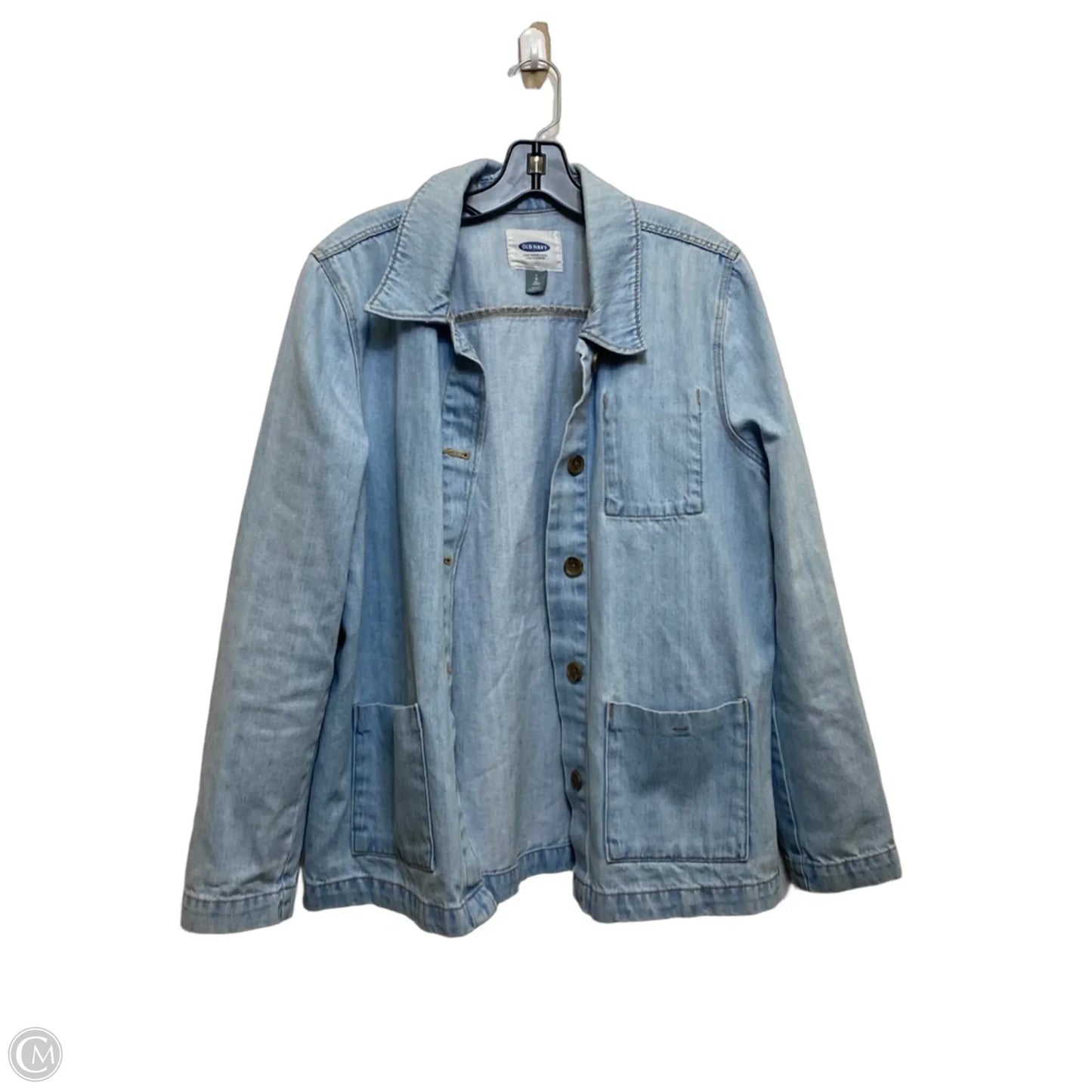 Jacket Shirt By Old Navy In Blue Denim, Size: L