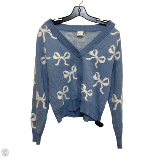 Sweater Cardigan By Cme In Blue & White, Size: M