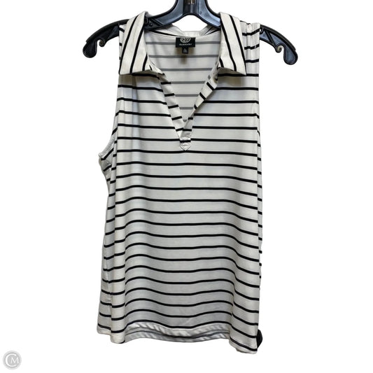 Top Sleeveless By Bobeau In Black & White, Size: L