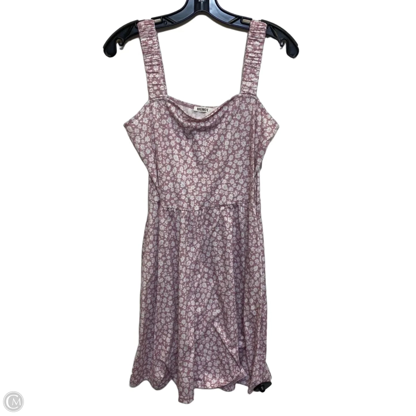 Dress Casual Short By Huhot In Pink & White, Size: M