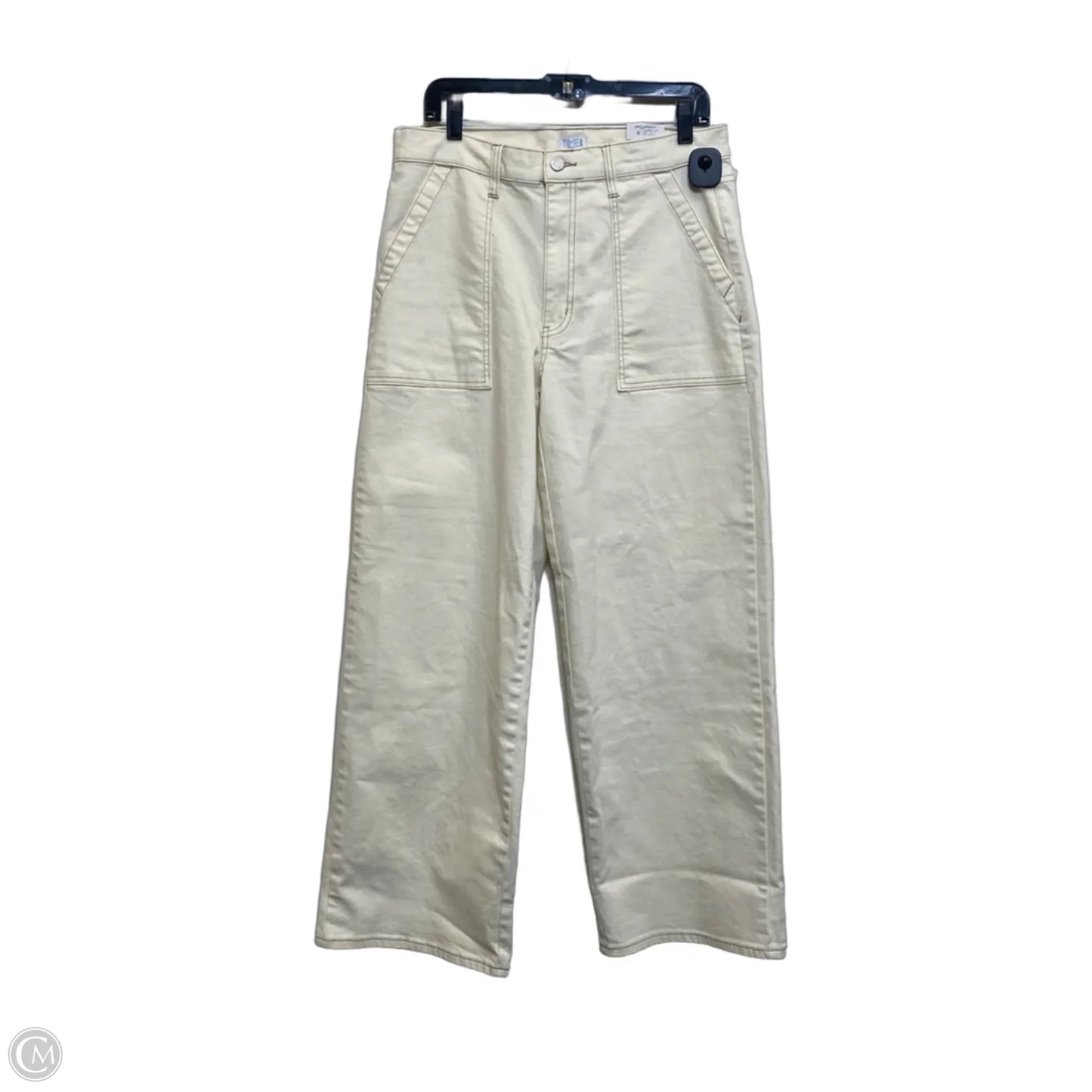 Jeans Wide Leg By Time And Tru In Cream Denim, Size: 12