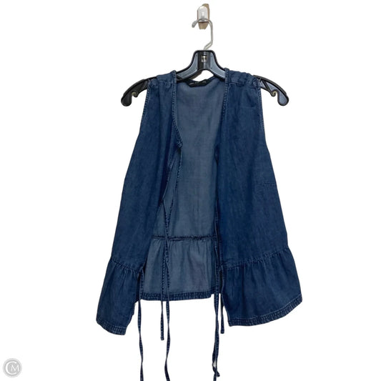 Top Sleeveless By F&f In Blue Denim, Size: L