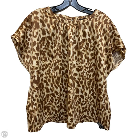 Top Short Sleeve By Ann Taylor In Animal Print, Size: Xl