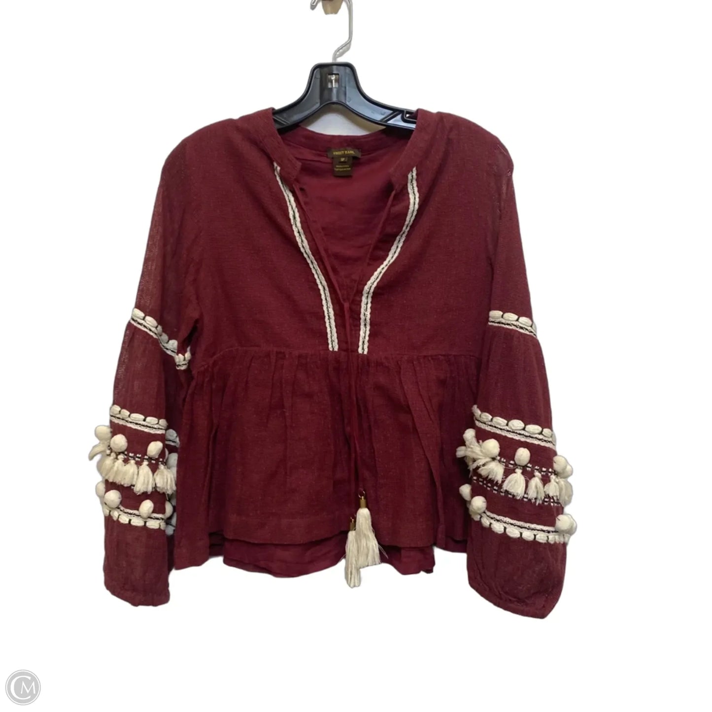 Top Long Sleeve By Vineet Bahl In Red, Size: Sp