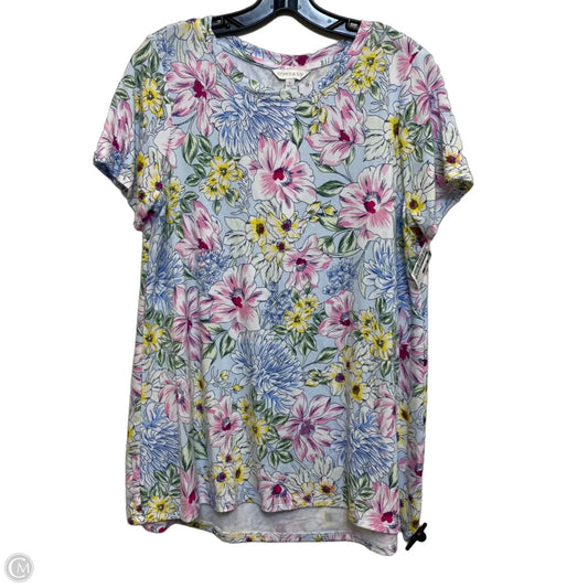 Top Short Sleeve By Crown And Ivy In Blue & Pink, Size: L