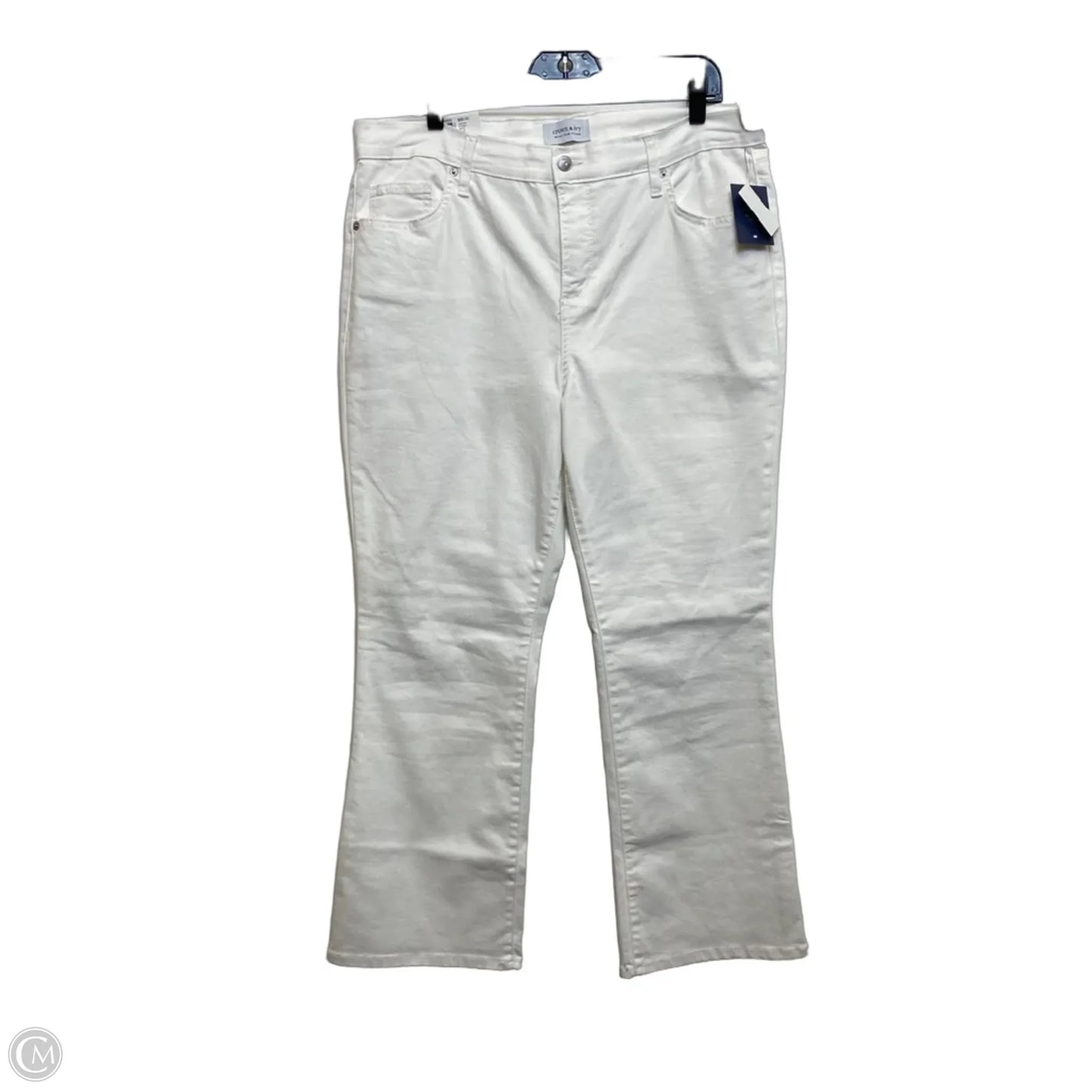 Jeans Flared By Crown And Ivy In White Denim, Size: 14