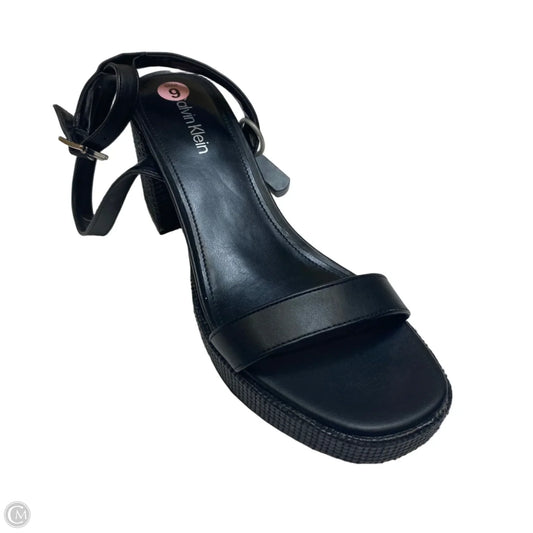 Sandals Heels Block By Calvin Klein In Black, Size: 9