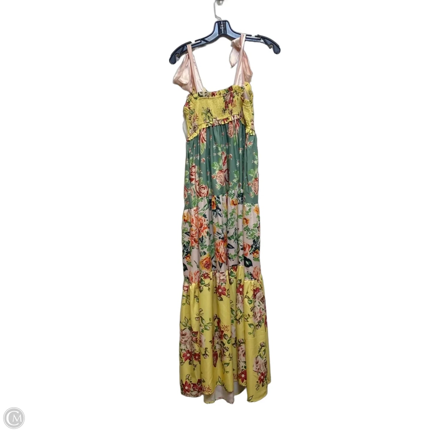 Dress Casual Maxi By Cme In Green & Yellow, Size: M