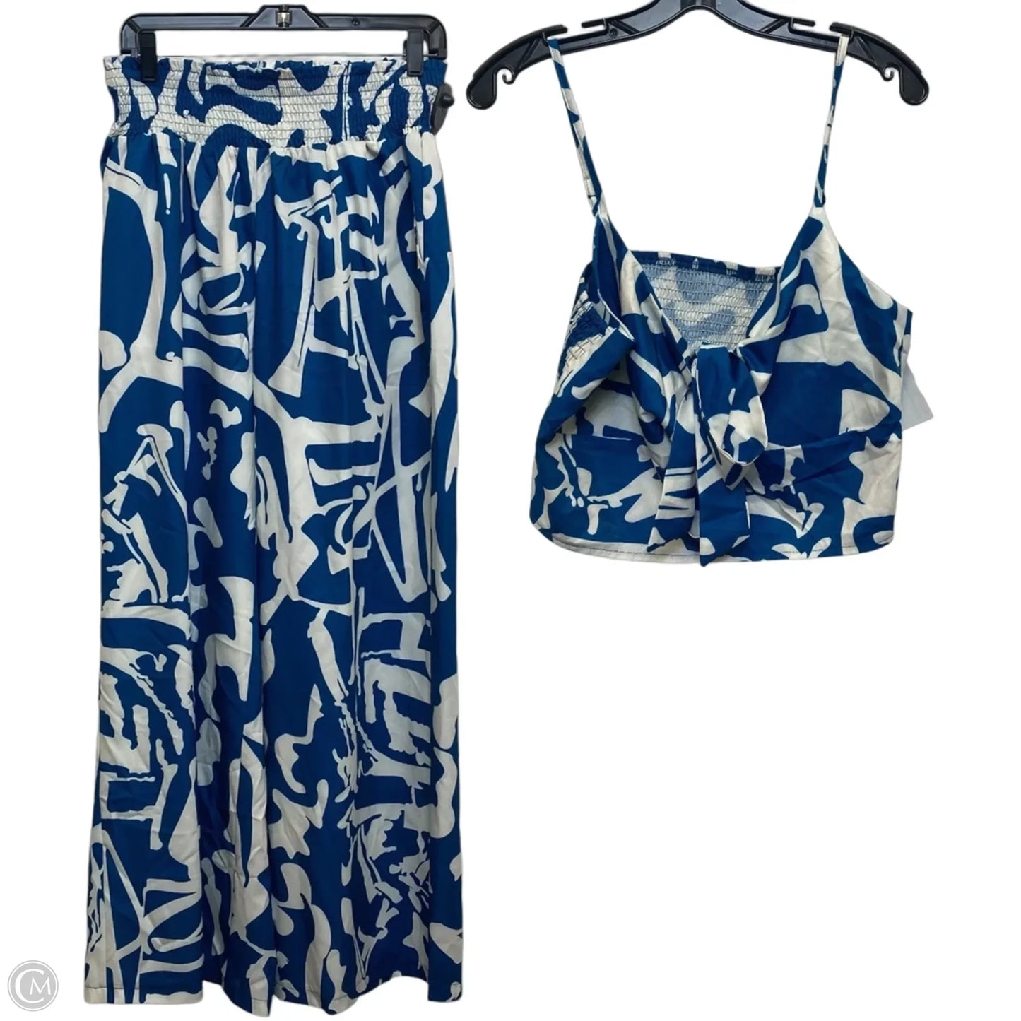 Pants Set 2pc By Shein In Blue & White, Size: 12