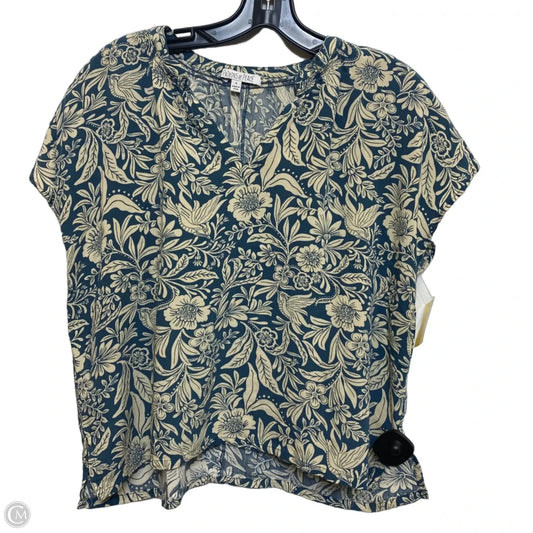 Top Sleeveless By Patrons Of Peace In Blue & Cream, Size: S