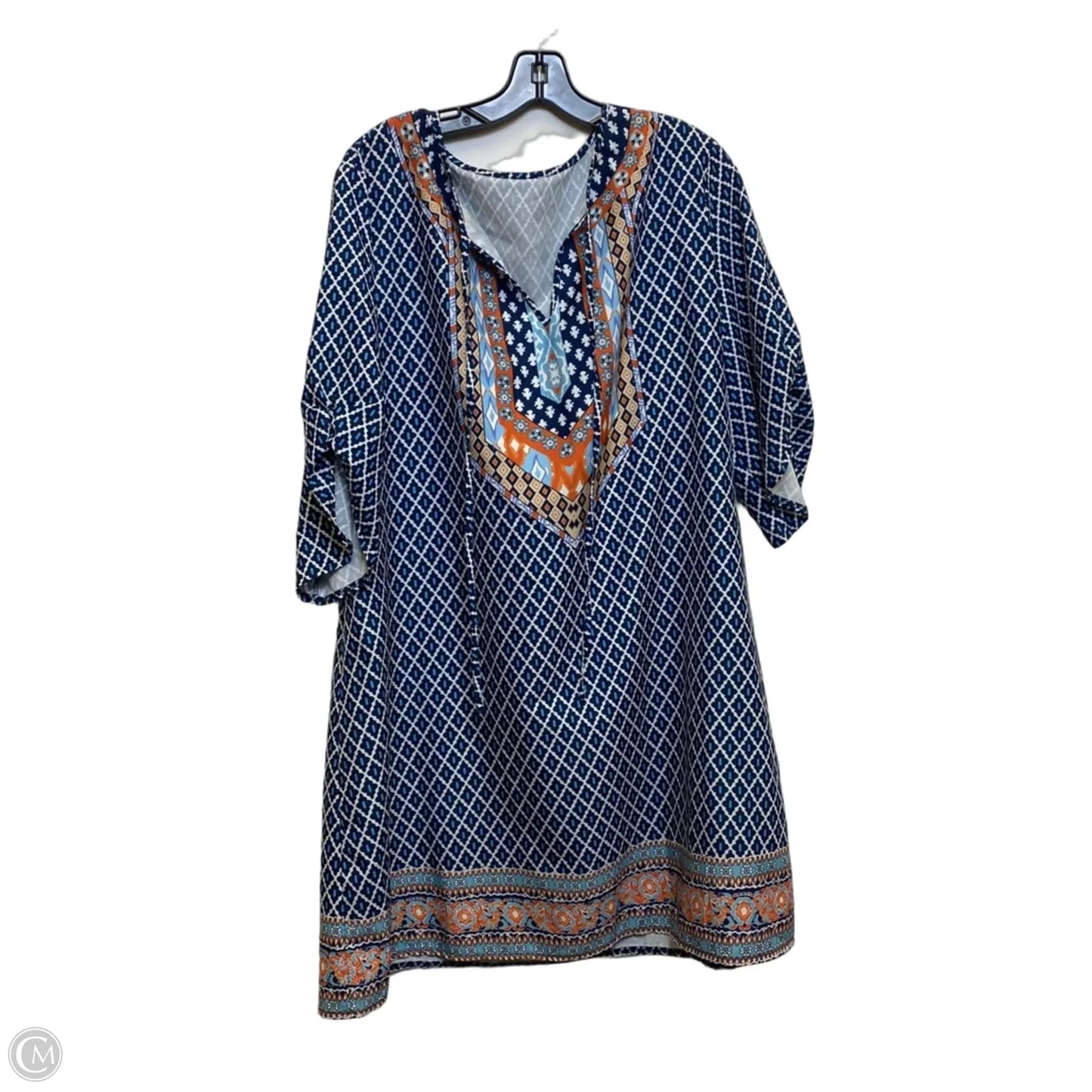 Dress Casual Short By Shein In Blue & White, Size: 1x