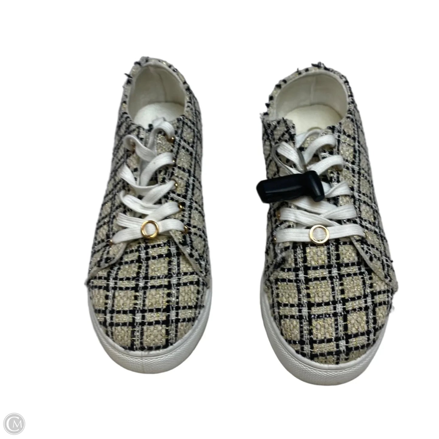 Shoes Sneakers By Cato In Black & Cream, Size: 9