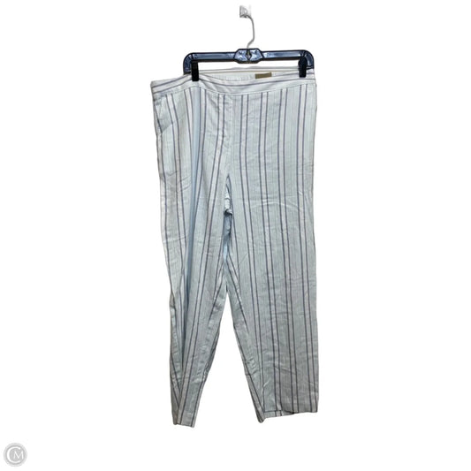 Pants Linen By Chicos In Blue & White, Size: L