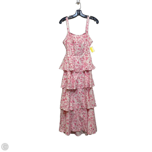 Dress Casual Maxi By Wenrine In Pink & White, Size: L