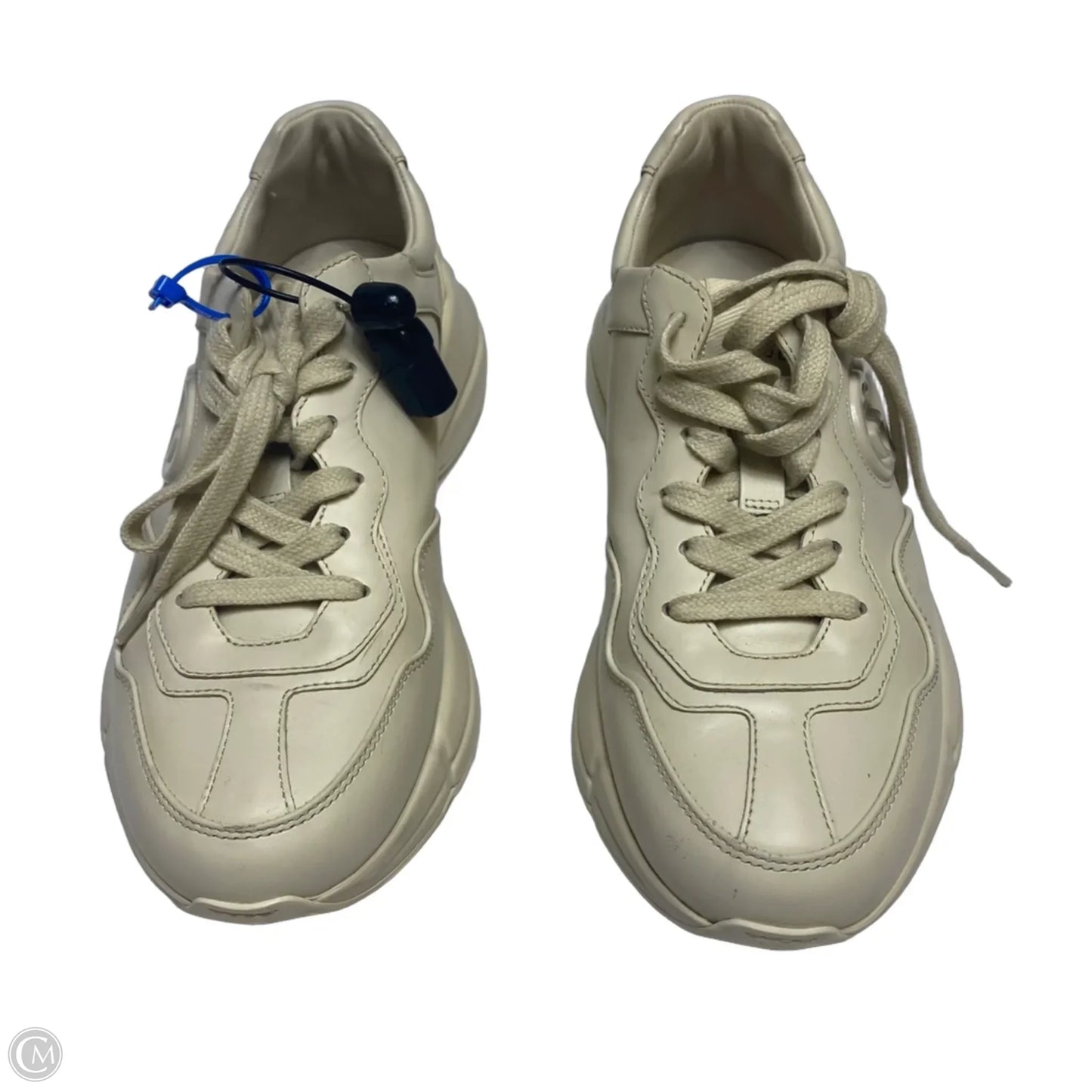 Shoes Luxury Designer By Gucci In Cream, Size: 7.5