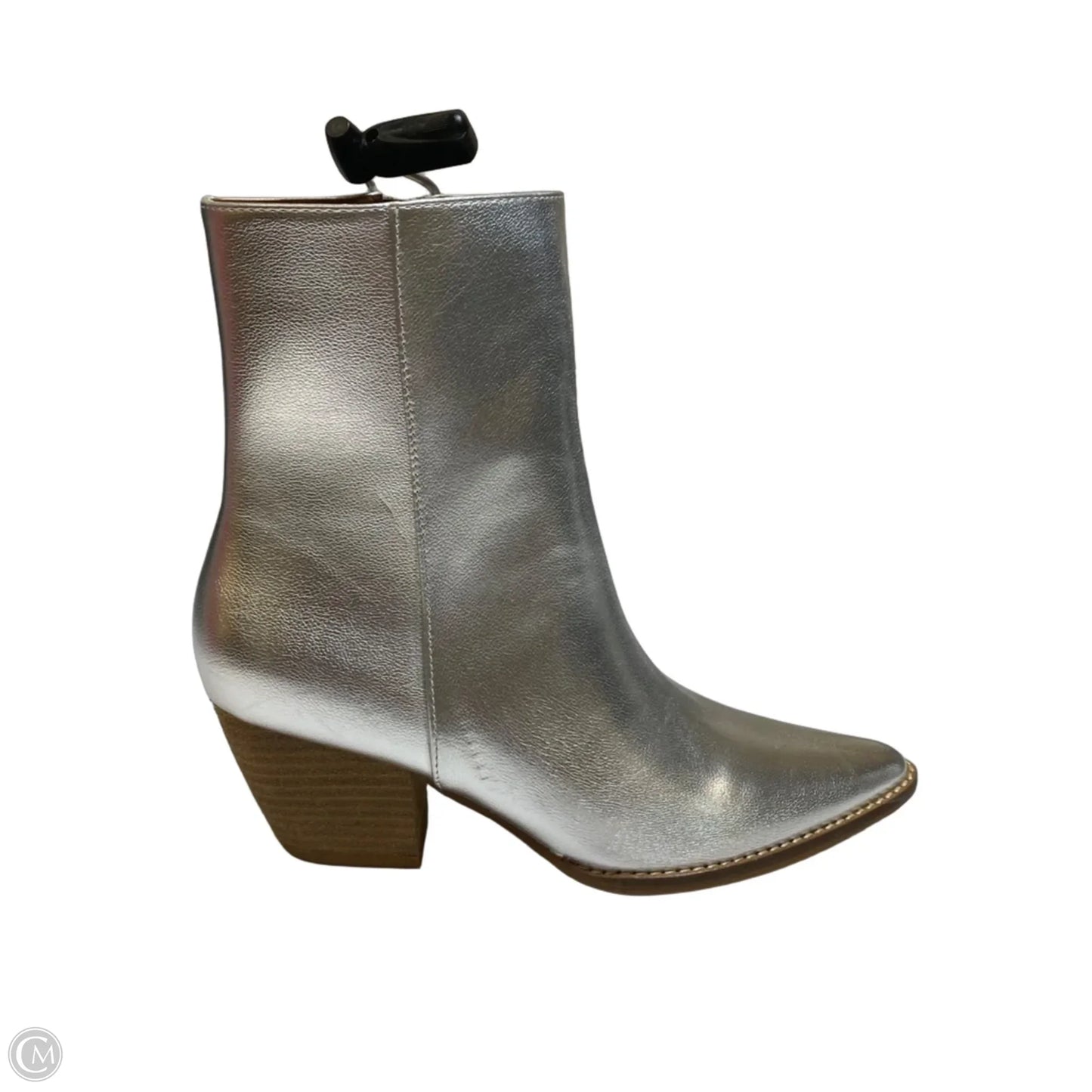 Boots Ankle Heels By Beast Fashion In Silver, Size: 8