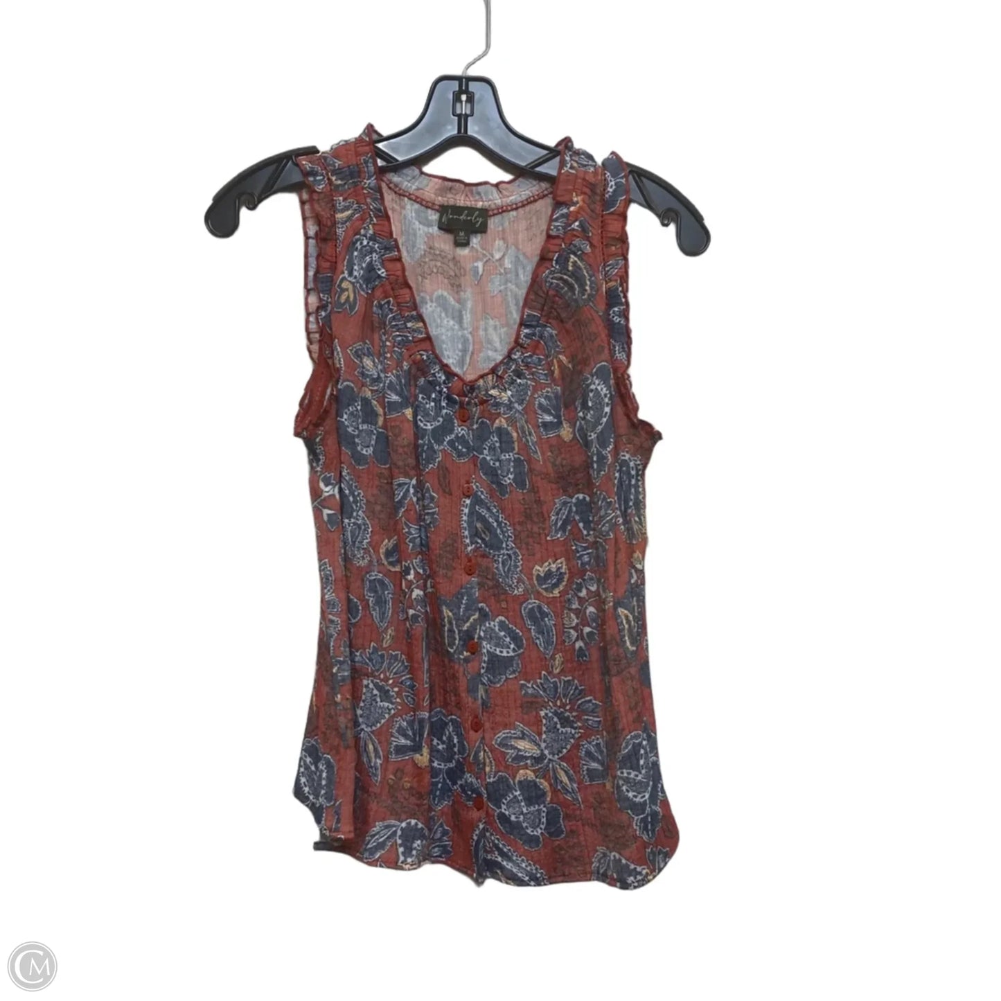 Top Sleeveless By Wonderly In Blue & Red, Size: M