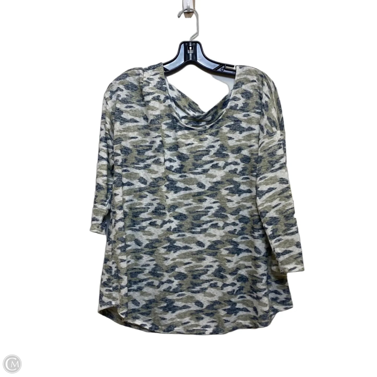 Top 3/4 Sleeve By Versona In Blue & Green, Size: L