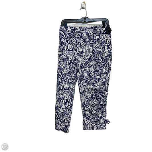 Pants Cropped By Talbots In Blue & White, Size: 14p