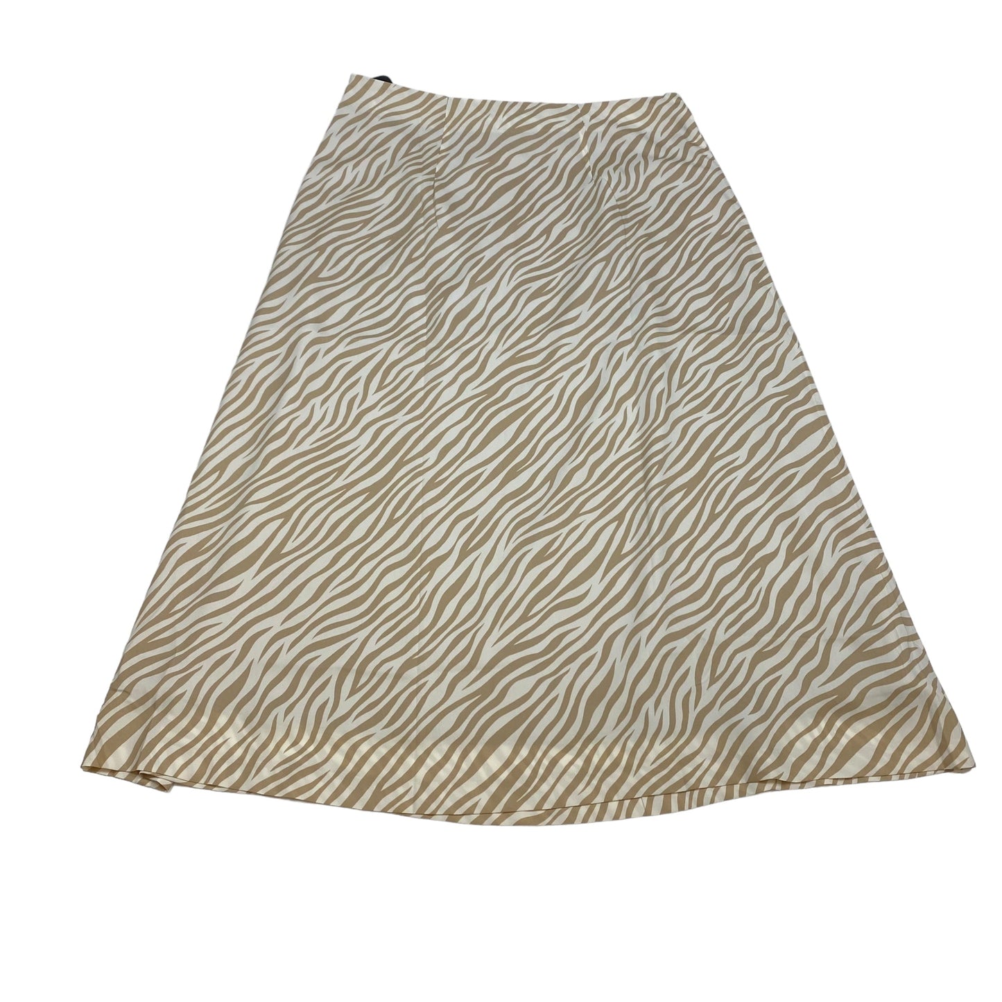 Tan & White Skirt Midi Ann Taylor, Size M