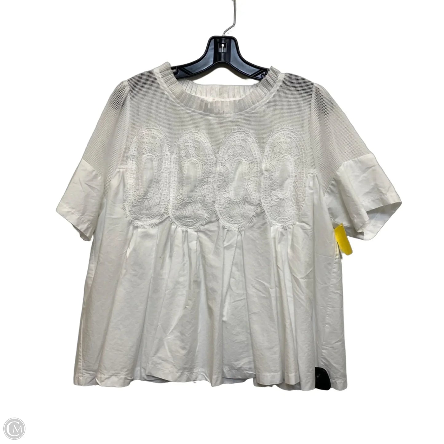 Top Short Sleeve By Fate In White, Size: L