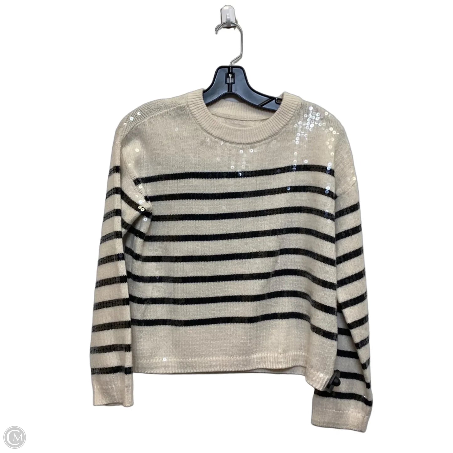 Sweater By Loft In Black & Cream, Size: Xxsp