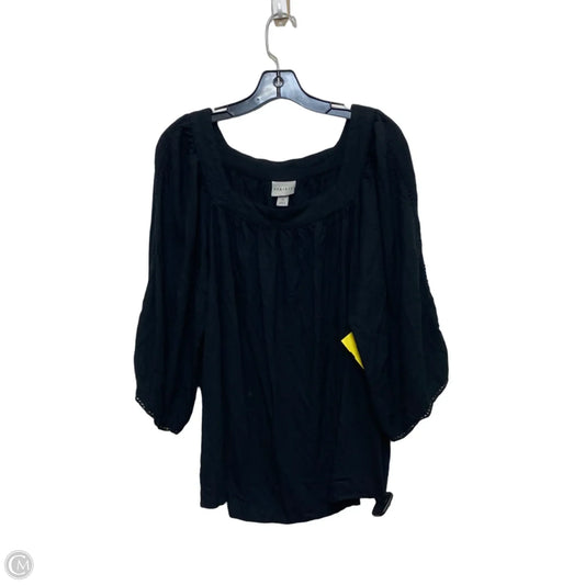 Top Short Sleeve By Ava & Viv In Black, Size: 2x
