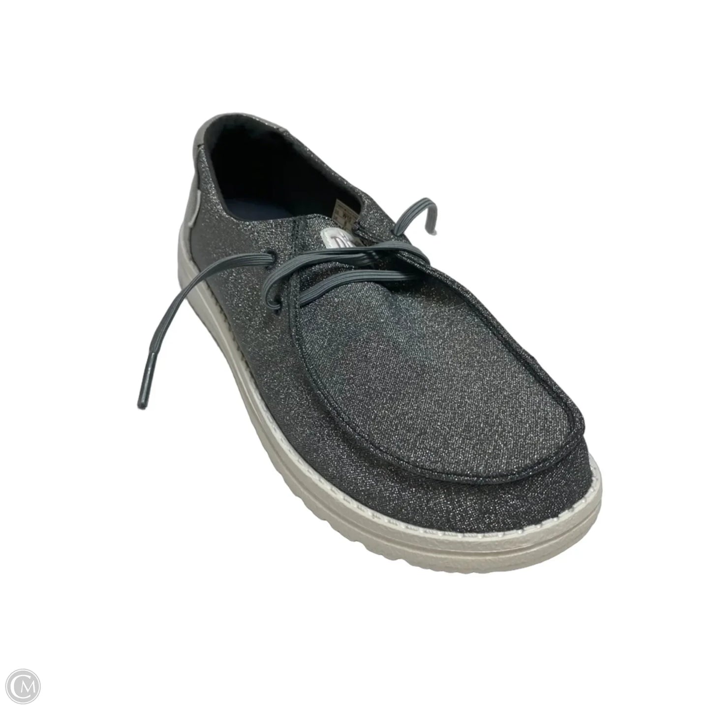 Shoes Flats By Hey Dude In Silver, Size: 10